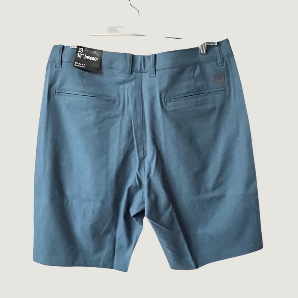 Puma Dealer Flat Front Performance Golf Shorts Mens 33 Blue 10 Inch Inseam NWT - Picture 2 of 16